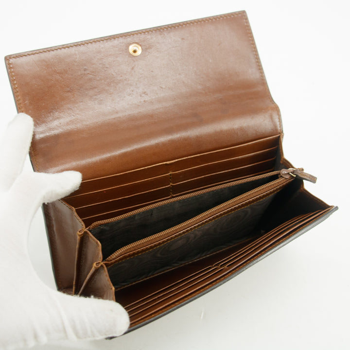 Gucci Canvas Coded Brown Continental Long Wallet #3817