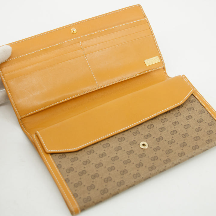 Gucci Vintage Micro GG PVC Beige Wallet #3819