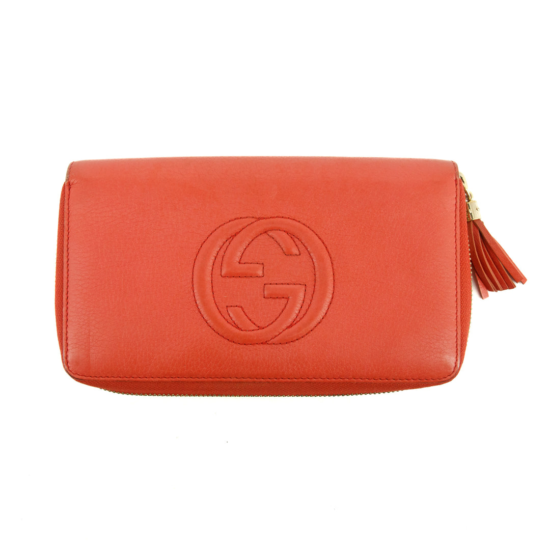 Gucci Coral Leather Soho Zippy Long Wallet #3820