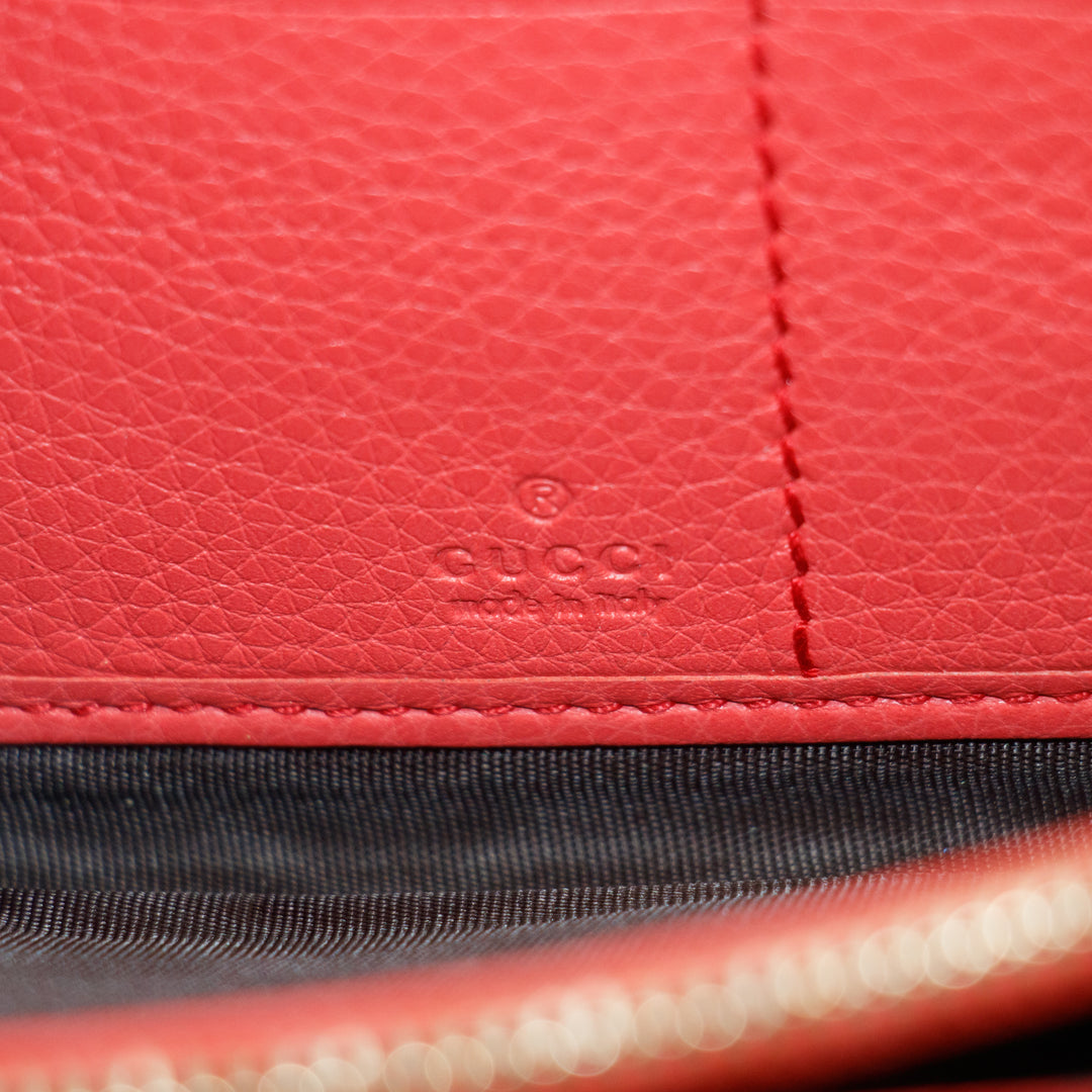 Gucci Coral Leather Soho Zippy Long Wallet #3820