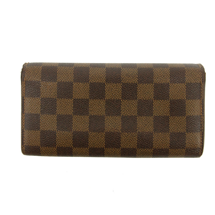 Louis Vuitton Damier Ebene Sarah Long Wallet #3822