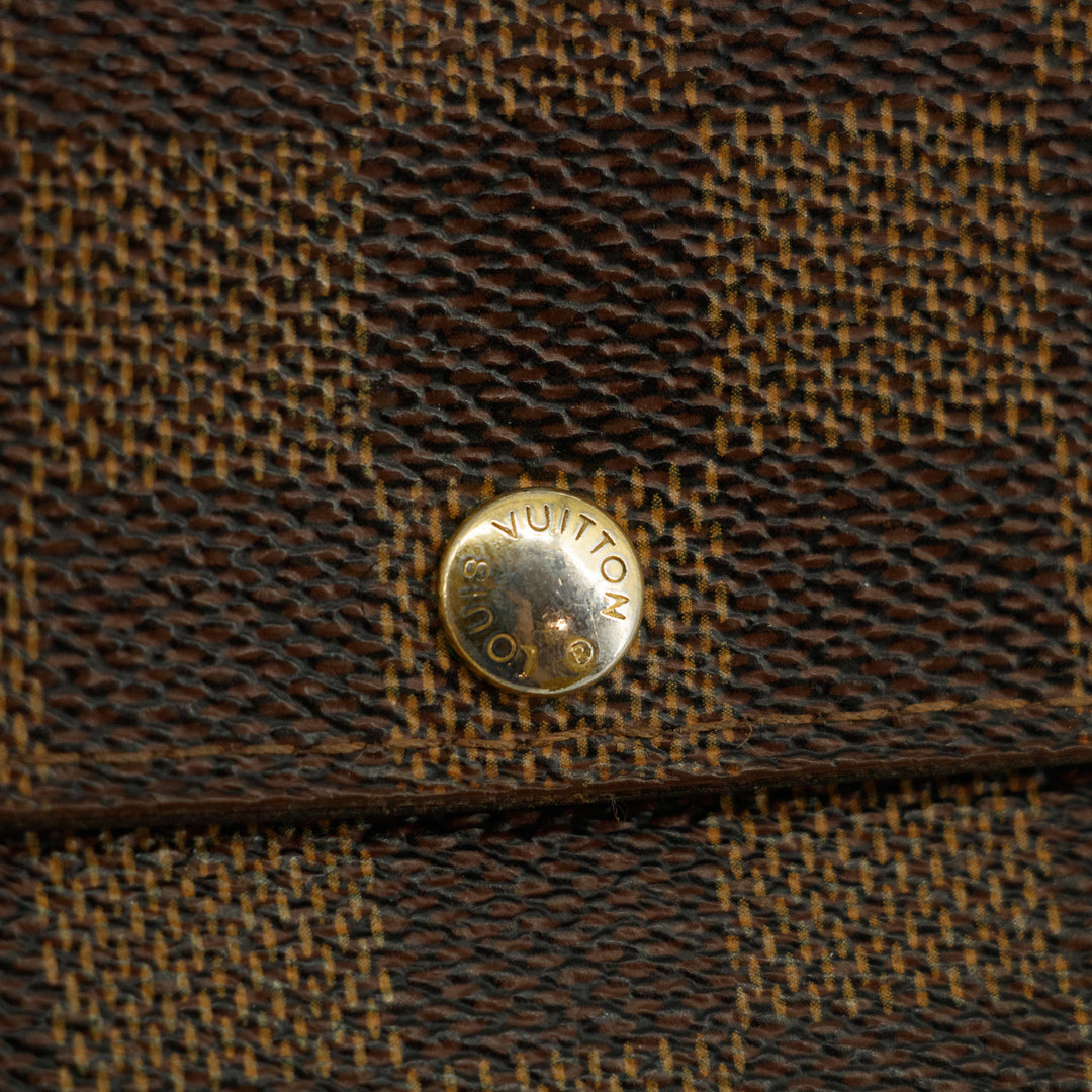 Louis Vuitton Damier Ebene Sarah Long Wallet #3822