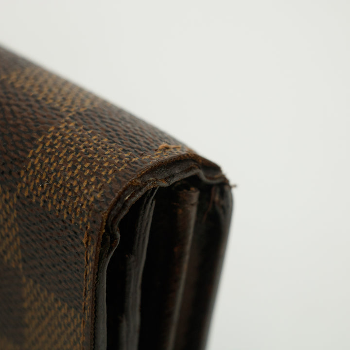 Louis Vuitton Damier Ebene Sarah Long Wallet #3822