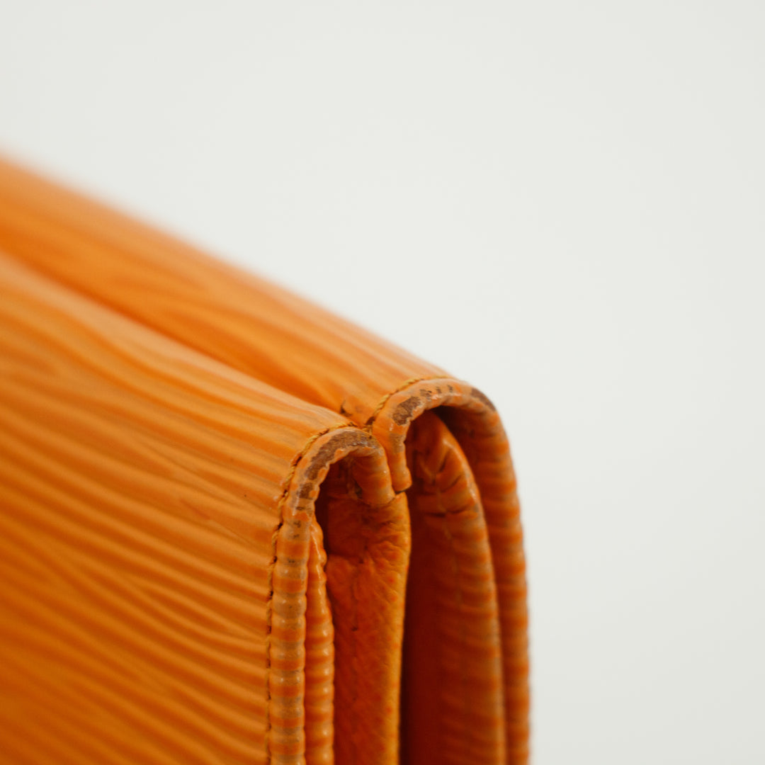 Louis Vuitton Orange Epi Leather Elise Wallet #3825