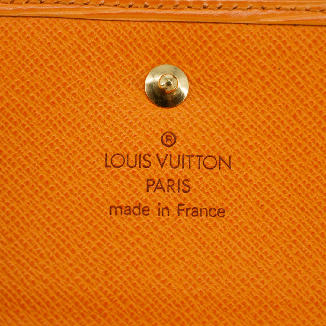 Louis Vuitton Orange Epi Leather Elise Wallet #3825