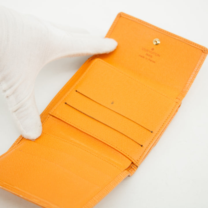 Louis Vuitton Orange Epi Leather Elise Wallet #3825