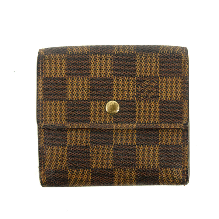 Louis Vuitton Damier Ebene Elise Compact Wallet #3832
