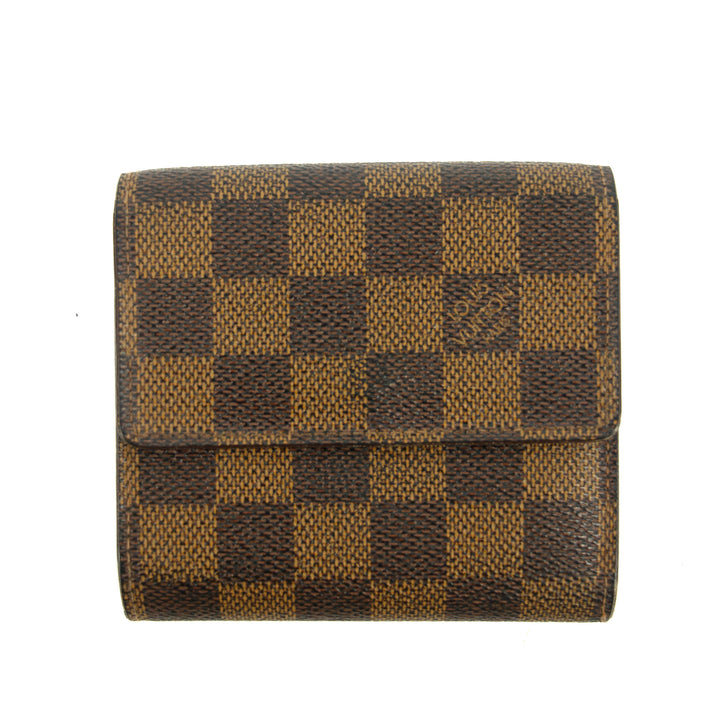 Louis Vuitton Damier Ebene Elise Compact Wallet #3832