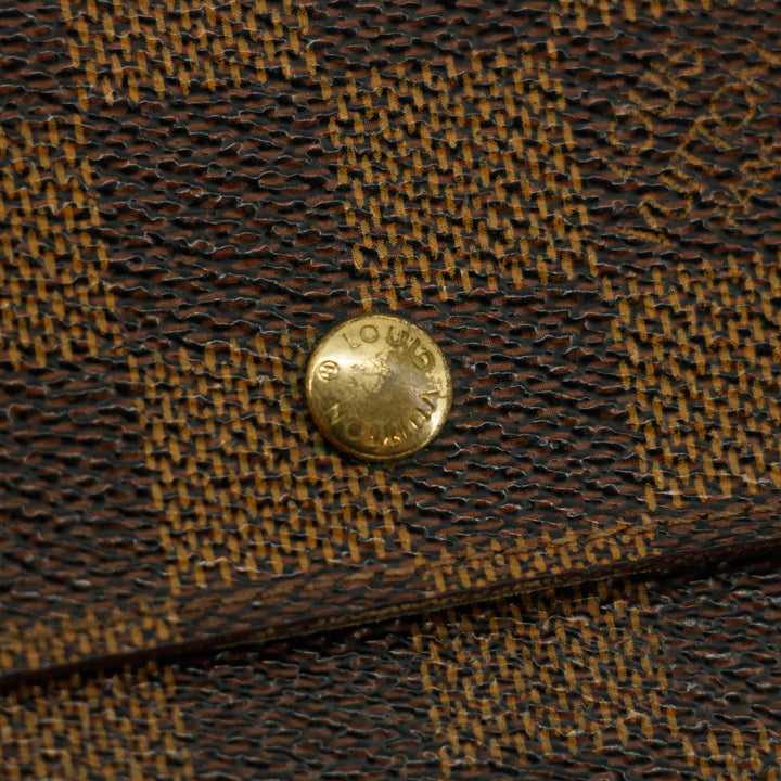 Louis Vuitton Damier Ebene Elise Compact Wallet #3832