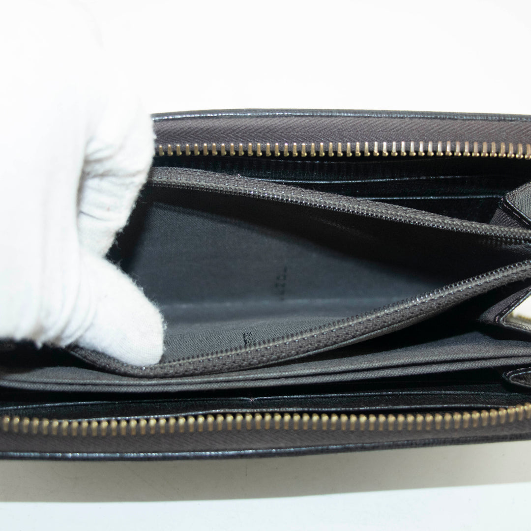 Fendi Brown Zucca Zippy Long Wallet #3855