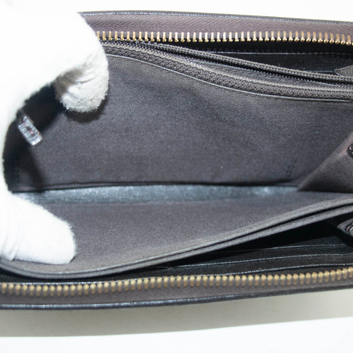 Fendi Brown Zucca Zippy Long Wallet #3855