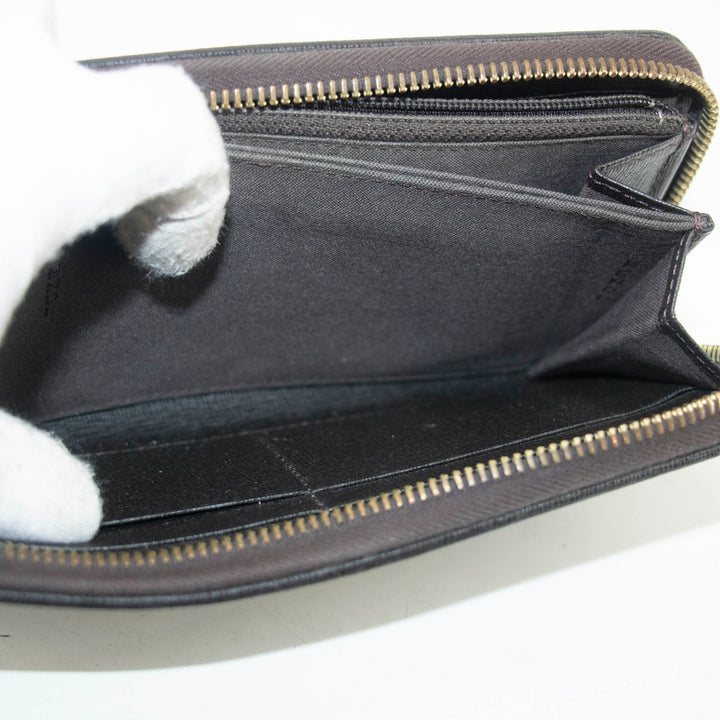 Fendi Brown Zucca Zippy Long Wallet #3855