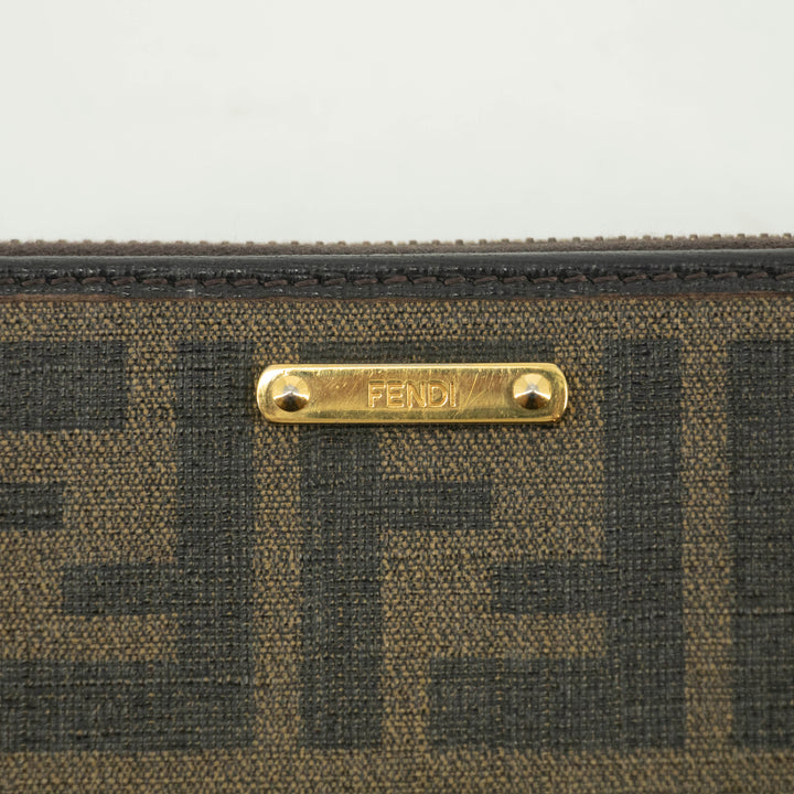 Fendi Brown Zucca Zippy Long Wallet #3855