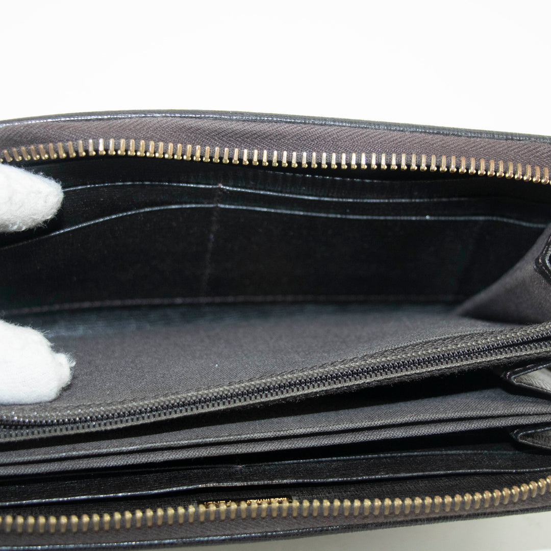 Fendi Brown Zucca Zippy Long Wallet #3855