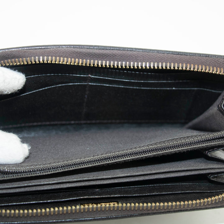 Fendi Brown Zucca Zippy Long Wallet #3855