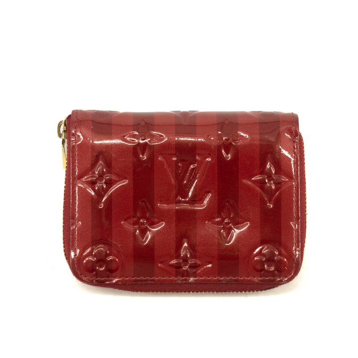 Louis Vuttion Red Vernis Zippy Compact Card Case #3862