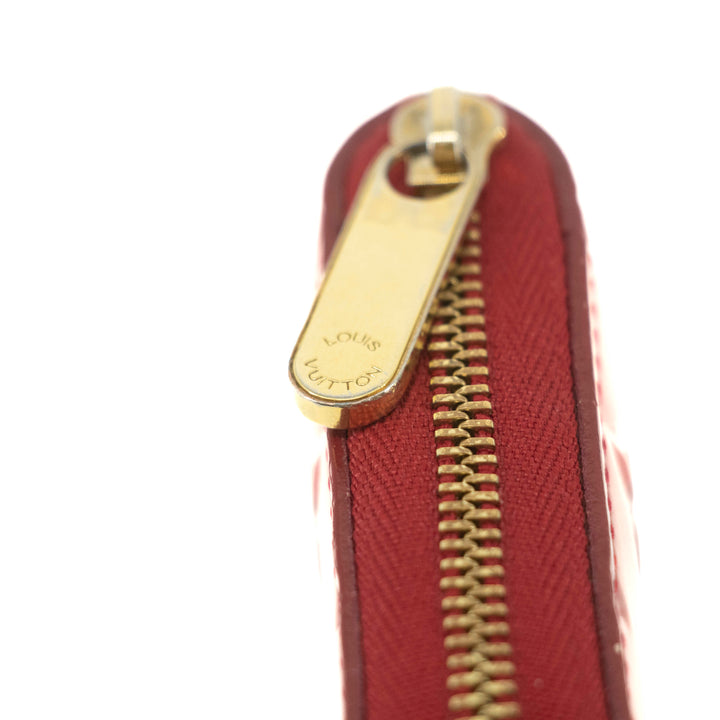 Louis Vuttion Red Vernis Zippy Compact Card Case #3862