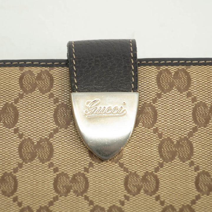 Gucci Brown GG Crystal Coated Canvas x Leather Continental Long Wallet #3907