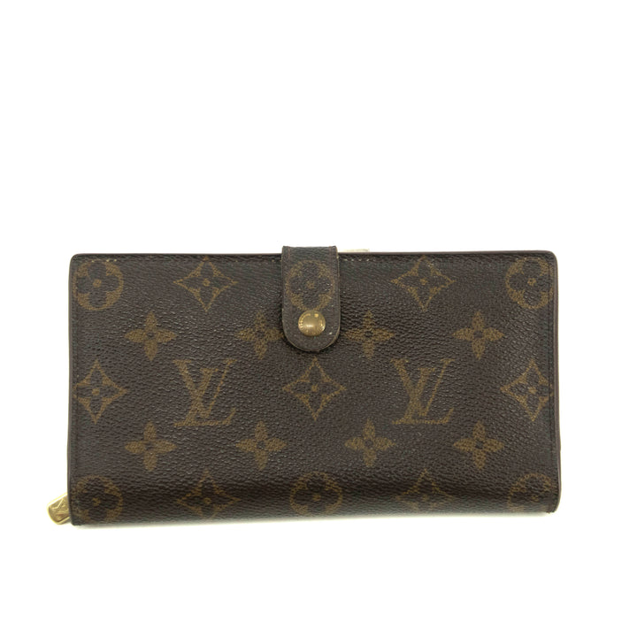 Louis Vuitton Monogram Canvas Brown Kisslock Wallet #3909