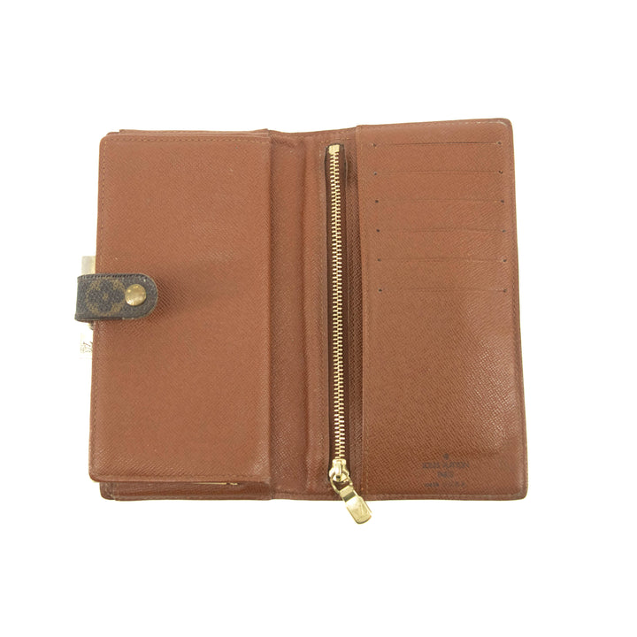 Louis Vuitton Monogram Canvas Brown Kisslock Wallet #3909