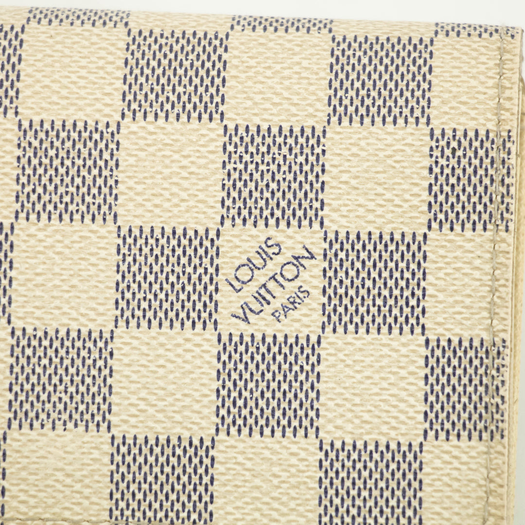 Louis Vuitton Damier Azur White Porte Tresor Wallet #3911