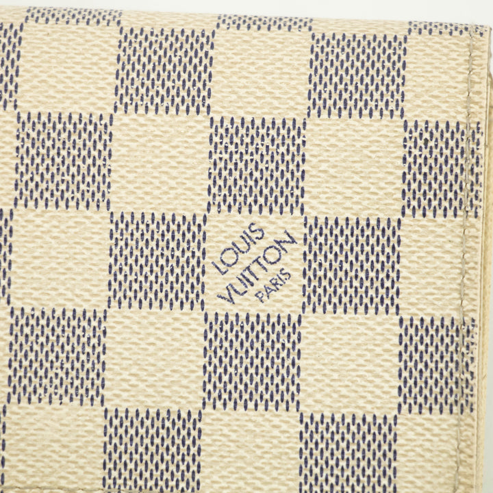 Louis Vuitton Damier Azur White Porte Tresor Wallet #3911