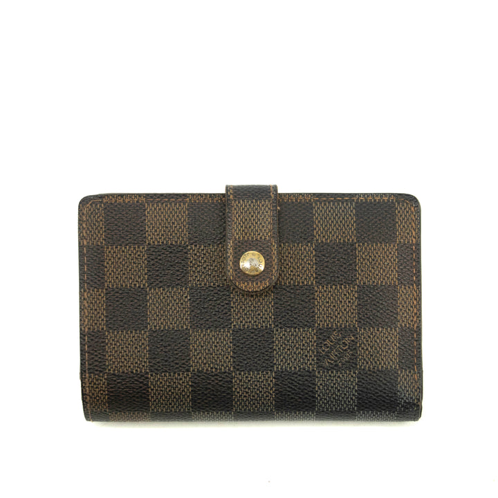 Louis Vuitton Damier Ebene Brown Bifold Kisslock Wallet #3912