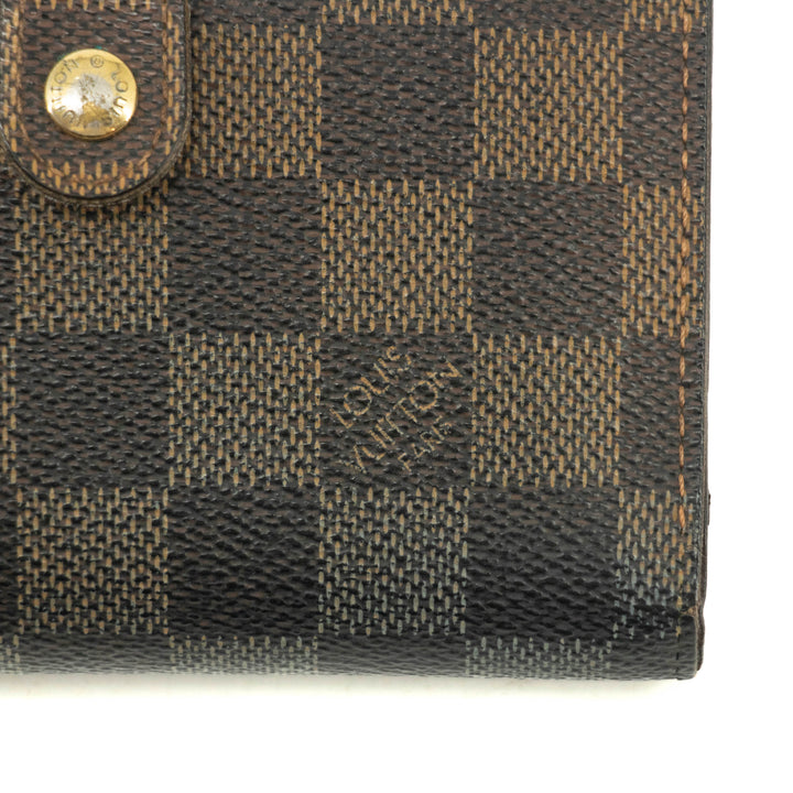 Louis Vuitton Damier Ebene Brown Bifold Kisslock Wallet #3912