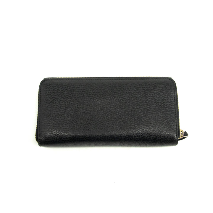 Gucci Interlocking G Black Zip Around Tri-fold Wallet #3917