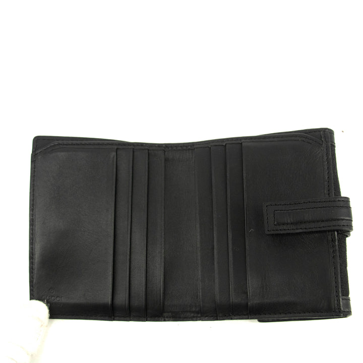 Gucci Black Vintage G Square Logo Compact Wallet #3919