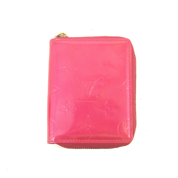 Louis Vuitton Neon Pink Vernis Zippy Compact Wallet #3930