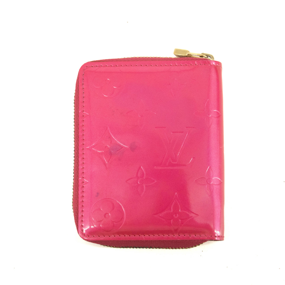 Louis Vuitton Neon Pink Vernis Zippy Compact Wallet #3930
