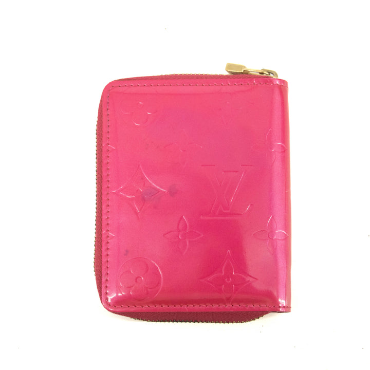 Louis Vuitton Neon Pink Vernis Zippy Compact Wallet #3930