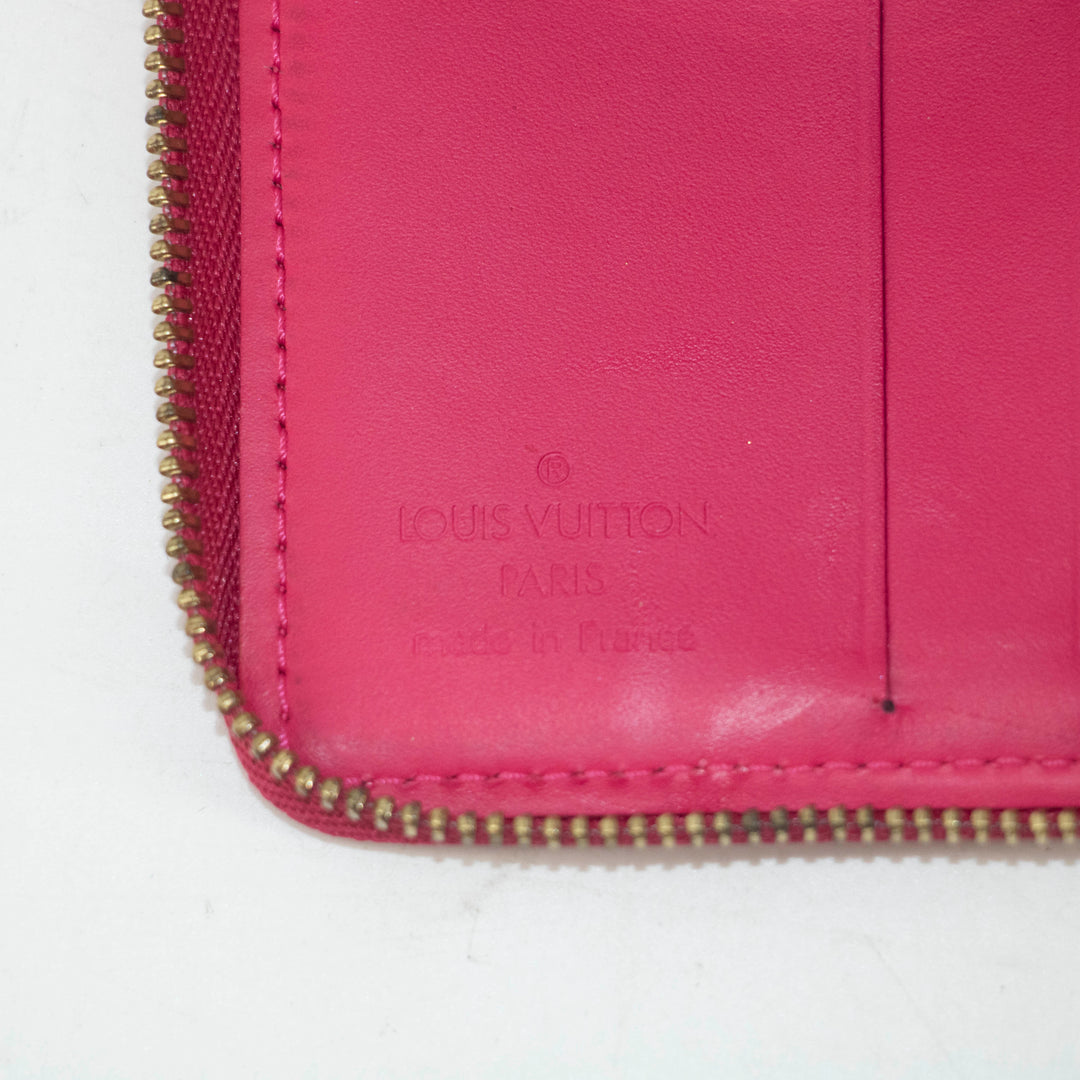 Louis Vuitton Neon Pink Vernis Zippy Compact Wallet #3930
