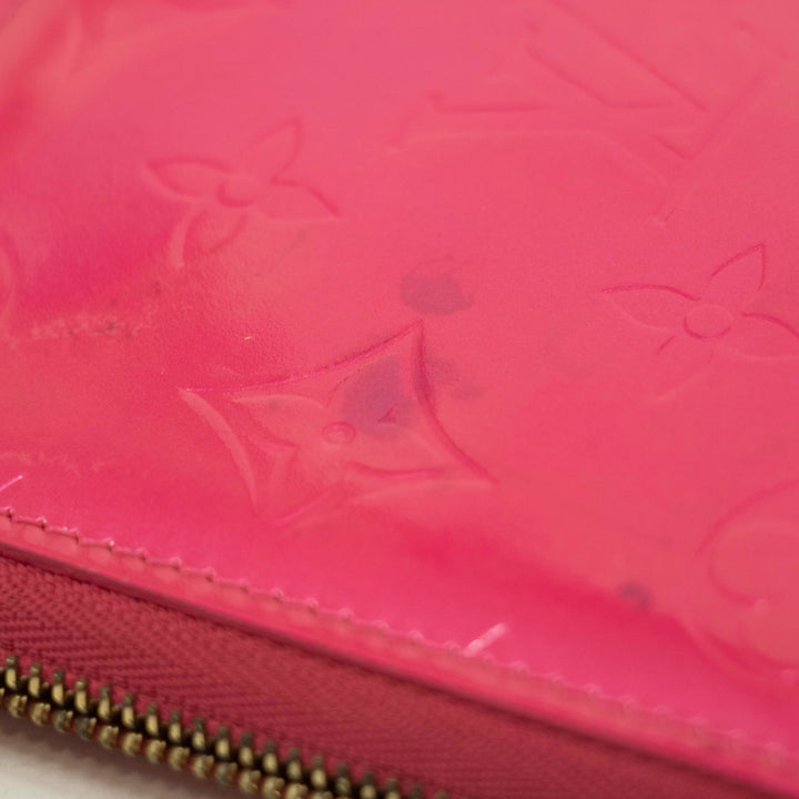 Louis Vuitton Neon Pink Vernis Zippy Compact Wallet #3930