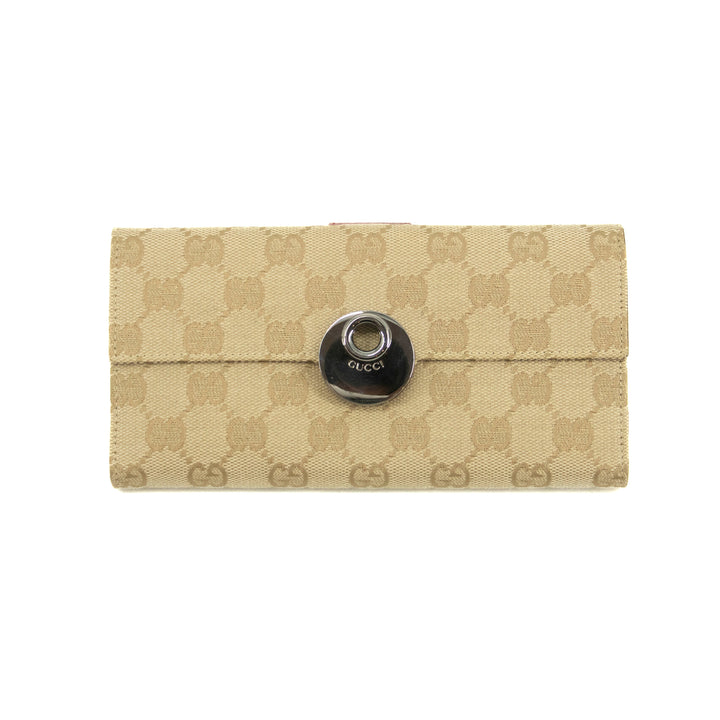 Gucci GG Beige Canvas Long Wallet #3932