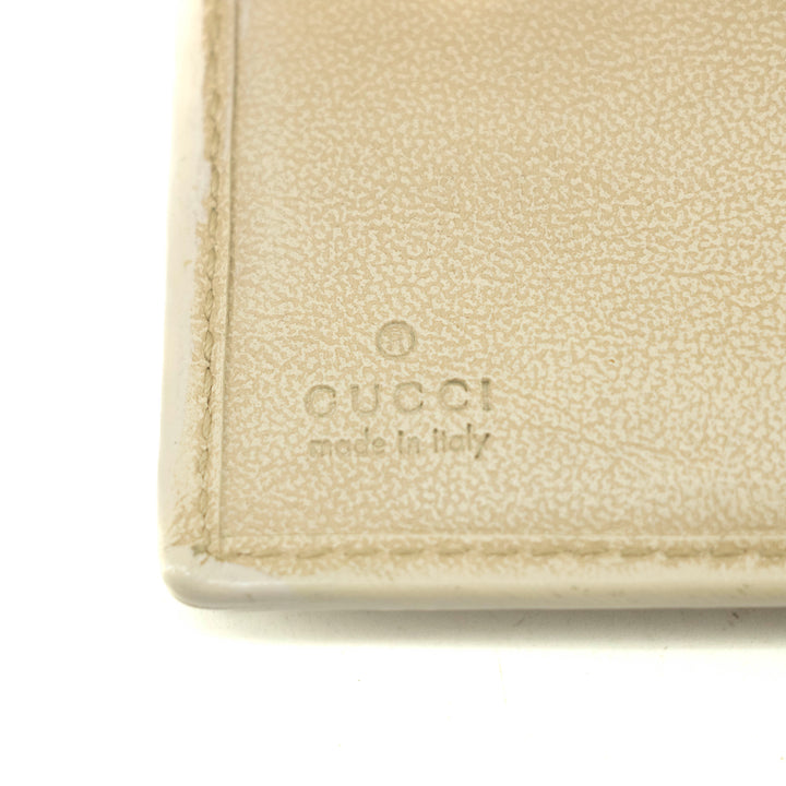 Gucci GG Brown White Canvas x Leather Compact Wallet #3935