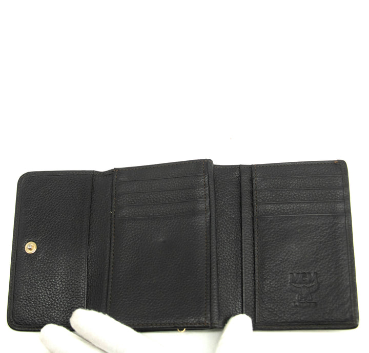 MCM Brown Canvas Kisslock Wallet #3937