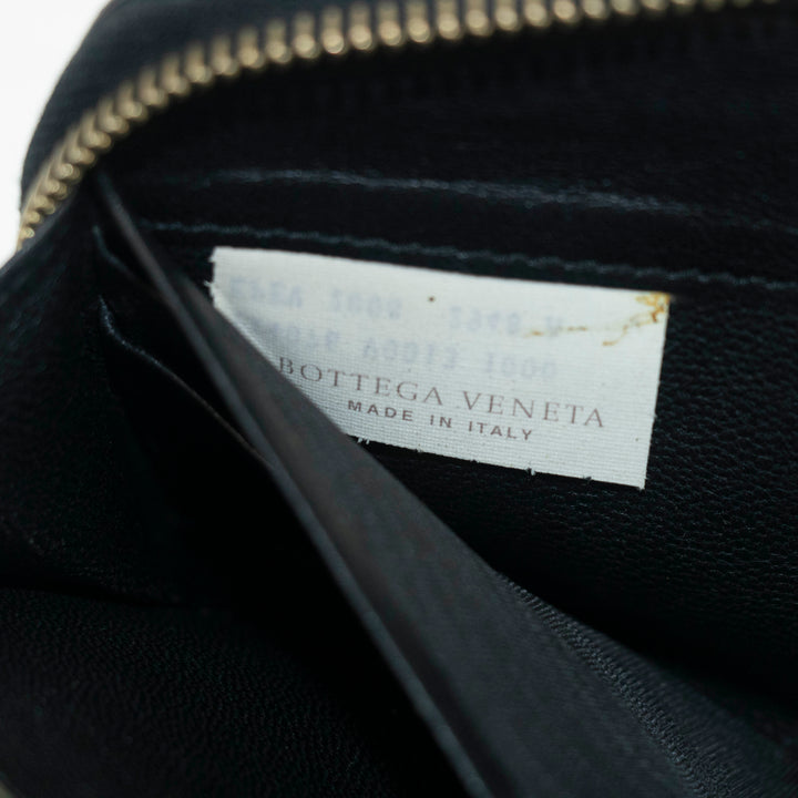 Bottega Veneta Intrecciato Black Zippy Long Wallet #3944