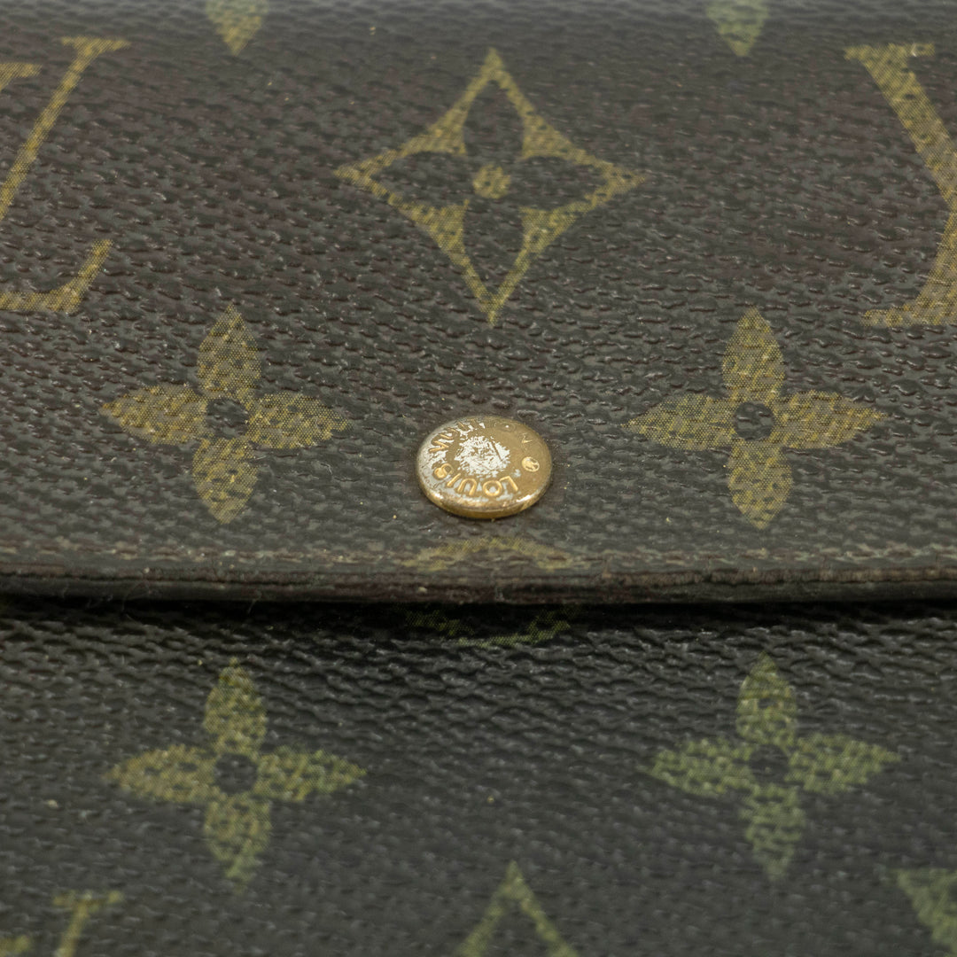 Lous Vuitton Monogram Canvas Sarah Long Wallet #3945