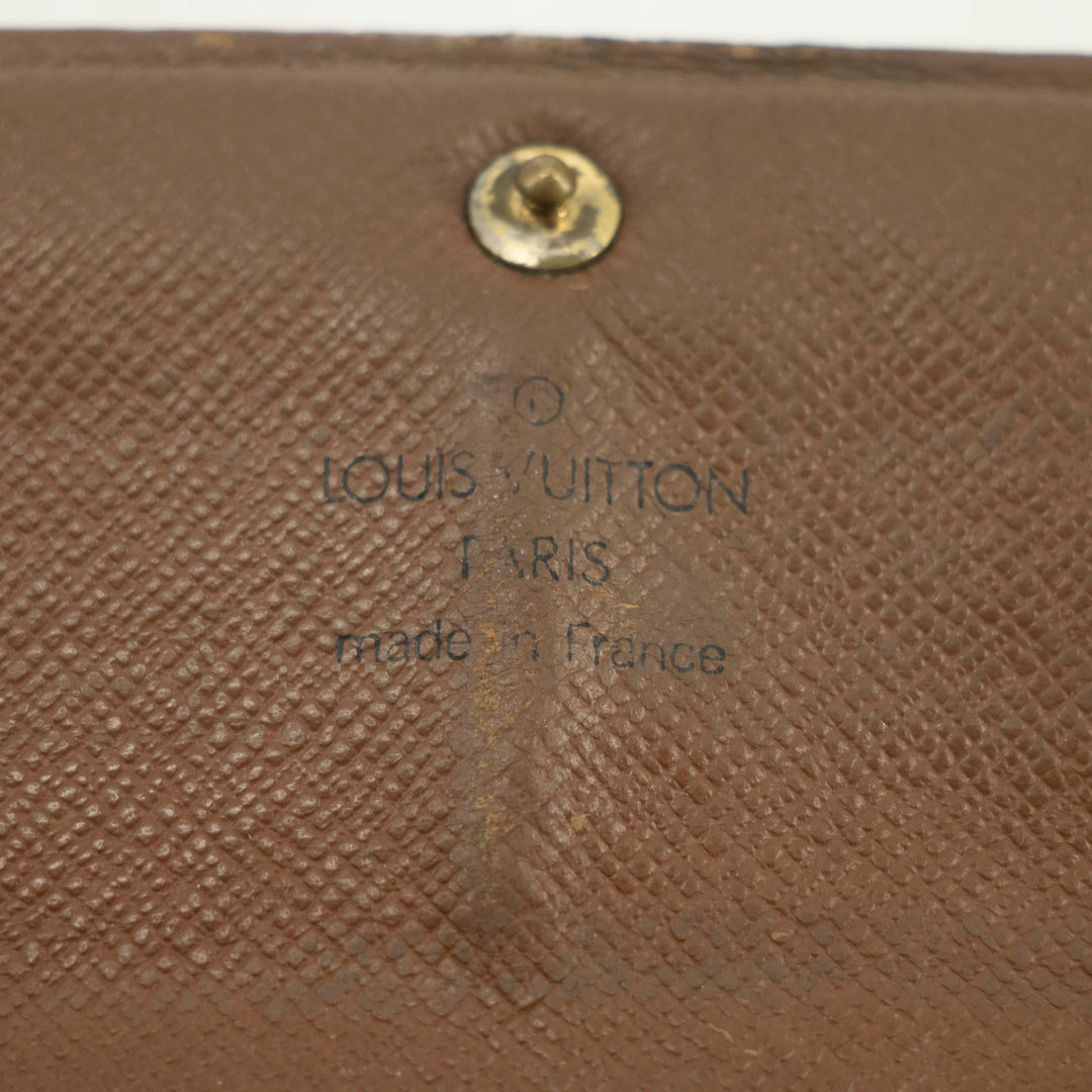 Lous Vuitton Monogram Canvas Sarah Long Wallet #3945