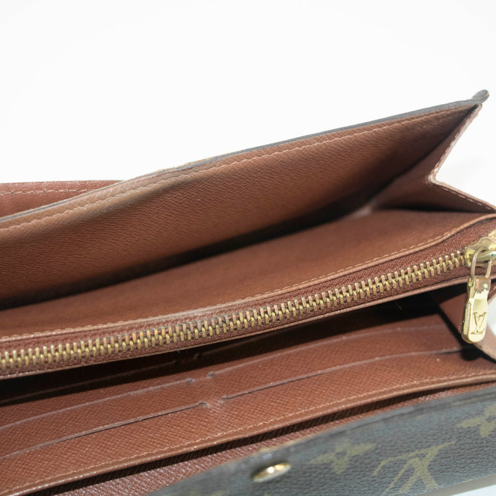 Lous Vuitton Monogram Canvas Sarah Long Wallet #3945