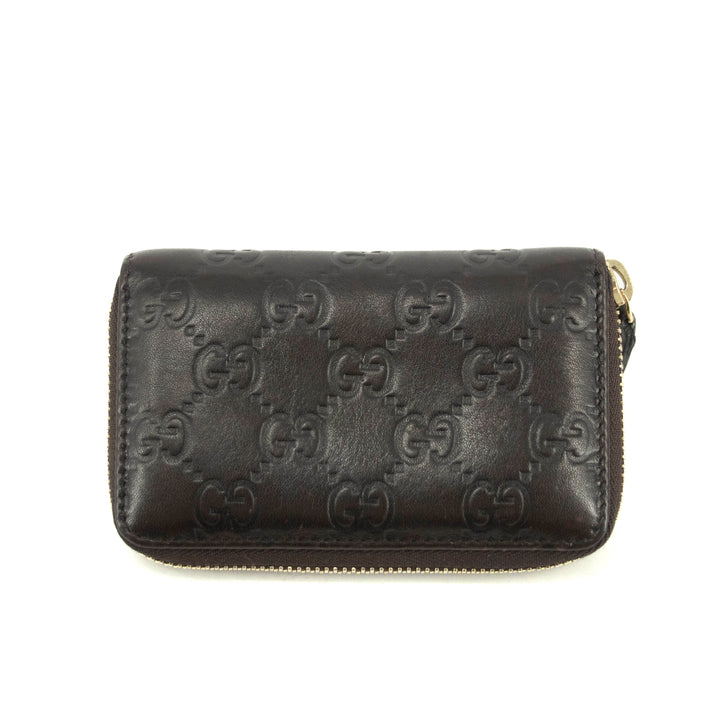 Gucci Guccissima Zip Around Card Case Brown #3949