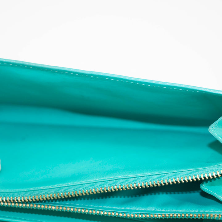 Louis Vuitton Green Vernis Sarah Long Wallet #3951