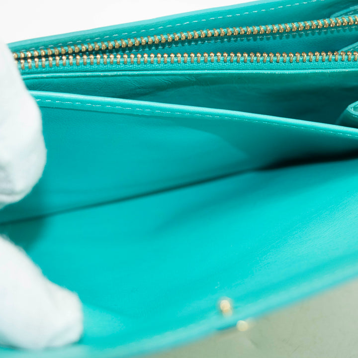Louis Vuitton Green Vernis Sarah Long Wallet #3951