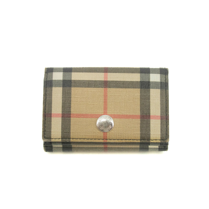 Burberry Vintage Black Check Trifold Compact Wallet #3958