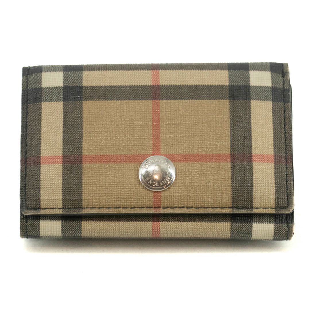Burberry Vintage Black Check Trifold Compact Wallet #3958