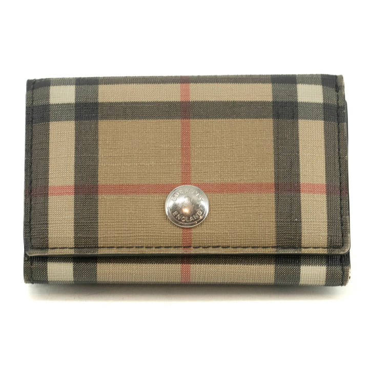 Burberry Vintage Black Check Trifold Compact Wallet #3958