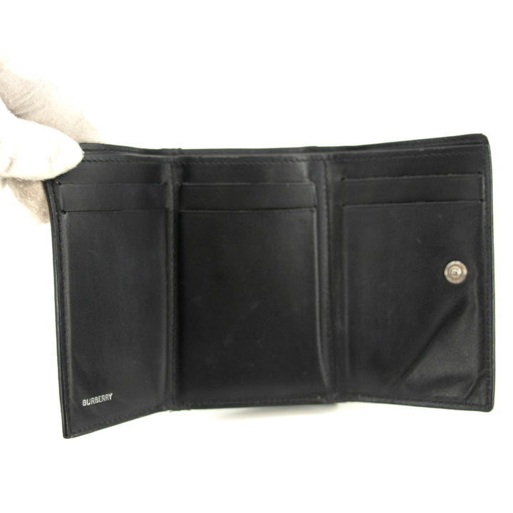 Burberry Vintage Black Check Trifold Compact Wallet #3958