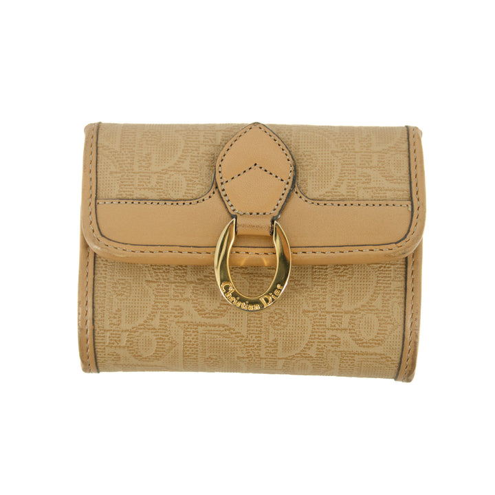 Christian Dior Vintage Tan Monogram Card and Coin Case #3961